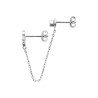 Boucle d'Oreille Double Puce Chaîne Étoile Argent Rhodié