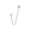 Mono Boucle d'oreille Chaîne Zircons - Argent 925 Rhodié