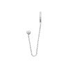 Boucle d'Oreille Chaîne et Puce Scintillante Argent Rhodié