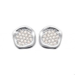 Boucles d'Oreilles Puces Argent Rhodié & Oxydes de Zirconium