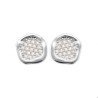 Boucles d'Oreilles Puces Argent Rhodié & Oxydes de Zirconium