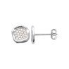 Boucles d'Oreilles Puces Argent Rhodié & Oxydes de Zirconium