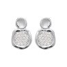 Boucles d'Oreilles Galet Scintillant Argent Rhodié