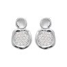 Boucles d'Oreilles Galet Scintillant Argent Rhodié