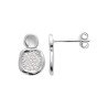 Boucles d'Oreilles Galet Scintillant Argent Rhodié