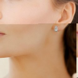 Boucles d'Oreilles Galet Scintillant Argent Rhodié