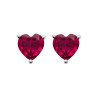 Boucles d'Oreilles Cœur Rouge Argent Rhodié - Kara Bijoux