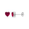 Boucles d'Oreilles Cœur Rouge Argent Rhodié - Kara Bijoux