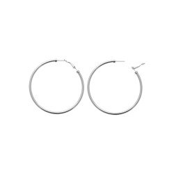 Créoles Simples en Acier Poli | Bijoux Intemporels Kara Bijoux