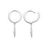 Boucles d'Oreilles Créoles Goutte Étoile Argent Rhodié