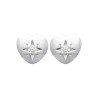 Puces d'Oreilles Cœur Argent Rhodié & Oxyde de Zirconium