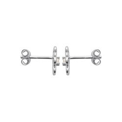 Puces d'Oreilles Trèfle Argent Rhodié Zirconium | Kara Bijoux