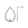 Boucles d'oreilles Goutte Argent Rhodié Oxyde de Zirconium