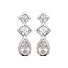 Boucles d'Oreilles Pendantes Argent Rhodié & Oxydes de Zirconium