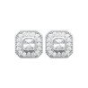 Boucles d'Oreilles Puces Carrées Argent Rhodié | Kara Bijoux