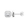 Boucles d'Oreilles Puces Carrées Argent Rhodié | Kara Bijoux