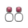 Boucles d'Oreilles Rhodonite et Argent Rhodié - Kara Bijoux