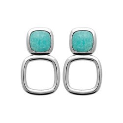 Boucles d'Oreilles Amazonite & Argent Rhodié | Kara Bijoux