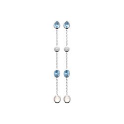 Boucles d'Oreilles Pendantes Argent Rhodié & Pierres