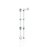 Boucles d'Oreilles Pendantes Argent Rhodié & Pierres